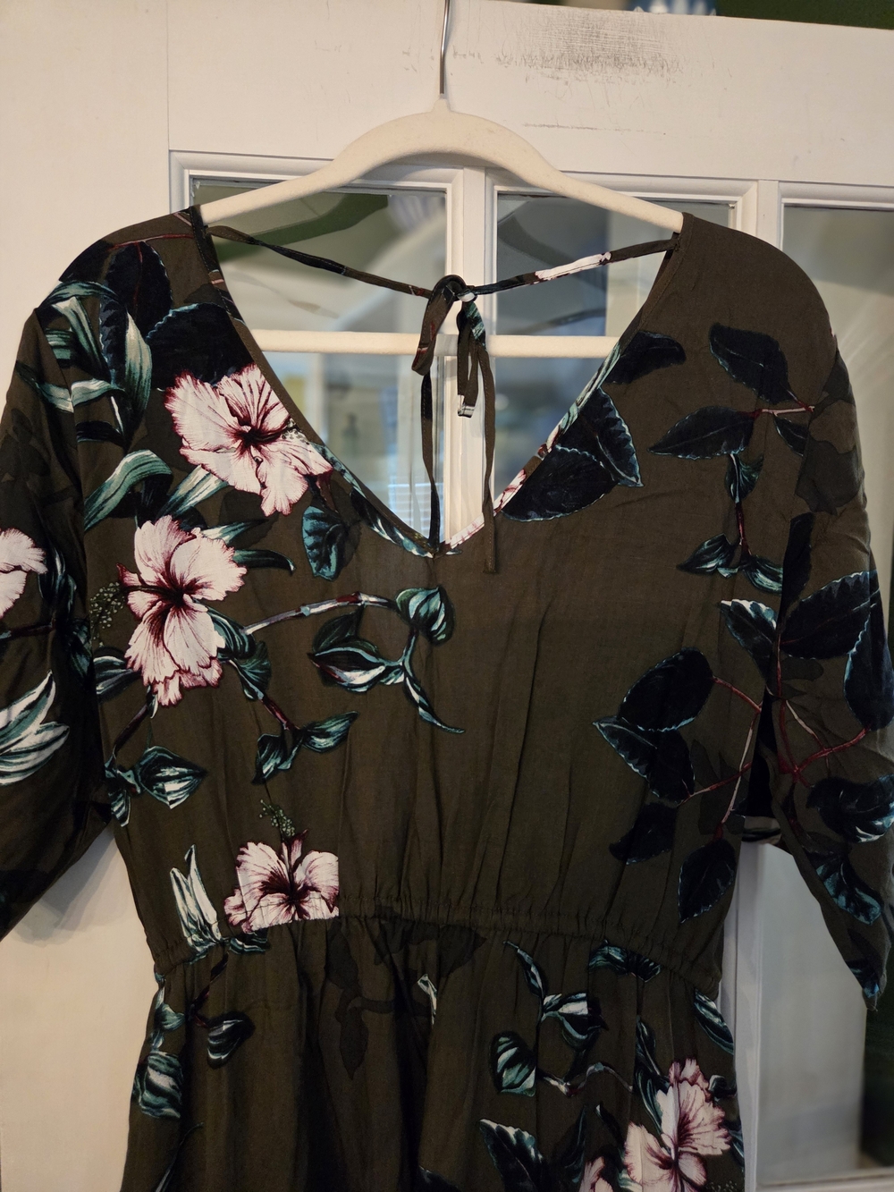 City Chic Floral Olive Green Midi Jumper - Women - Size 14 - Picture 7 of 11